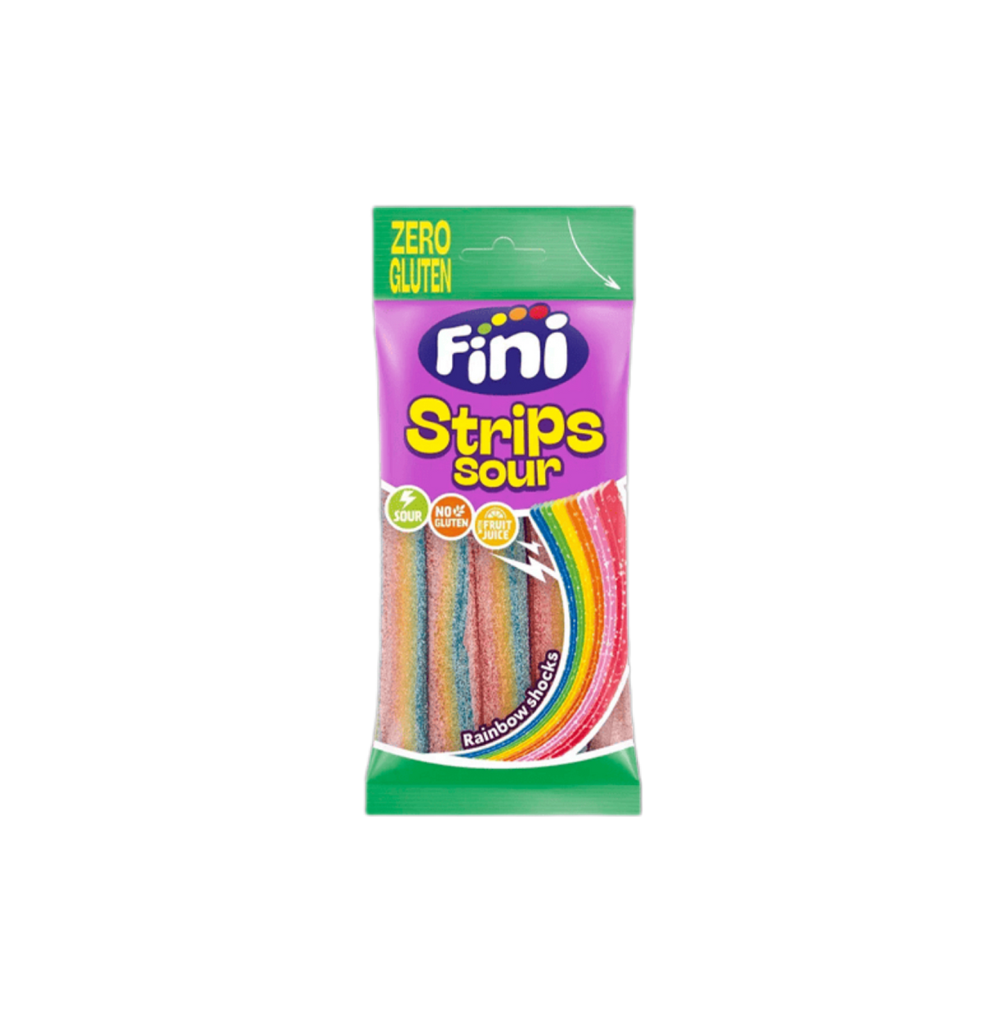 Fini Strips Sour Zero Gluten 75g – Lenguas Multicolor Ácidas Sin Gluten - LA TIENDA DE CHUCHES