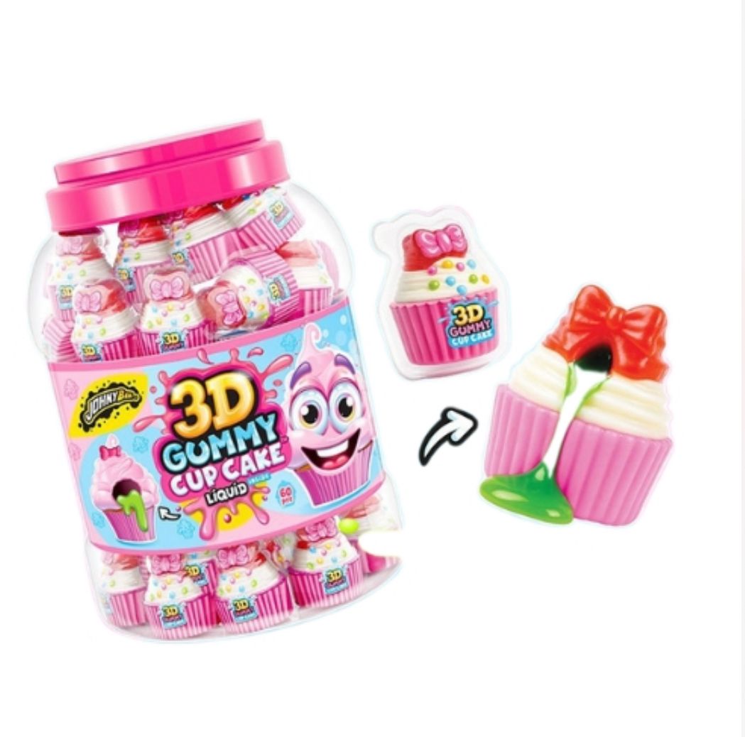 3D Gummy Cupcake — Gominola Rellena de Líquido con Forma de Magdalena Unidad - LA TIENDA DE CHUCHES
