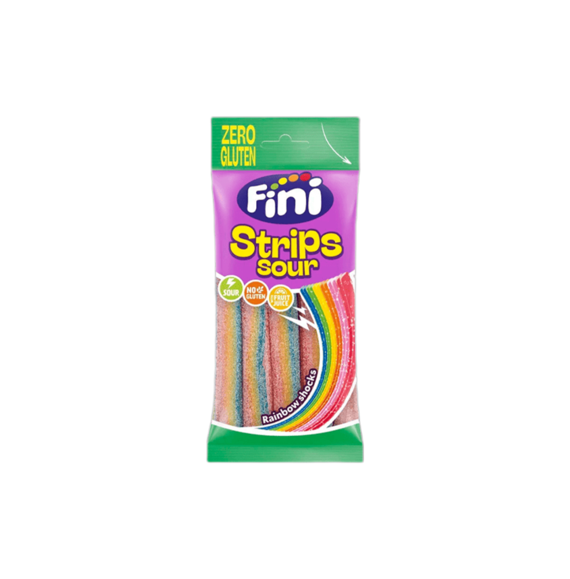 Fini Strips Sour Zero Gluten 75g – Lenguas Multicolor Ácidas Sin Gluten - LA TIENDA DE CHUCHES