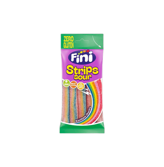Fini Strips Sour Zero Gluten 75g – Lenguas Multicolor Ácidas Sin Gluten