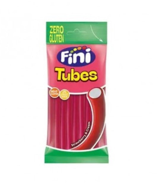 Fini Tubes Zero Gluten – Regaliz de Fresa Relleno de Nata (75 g)