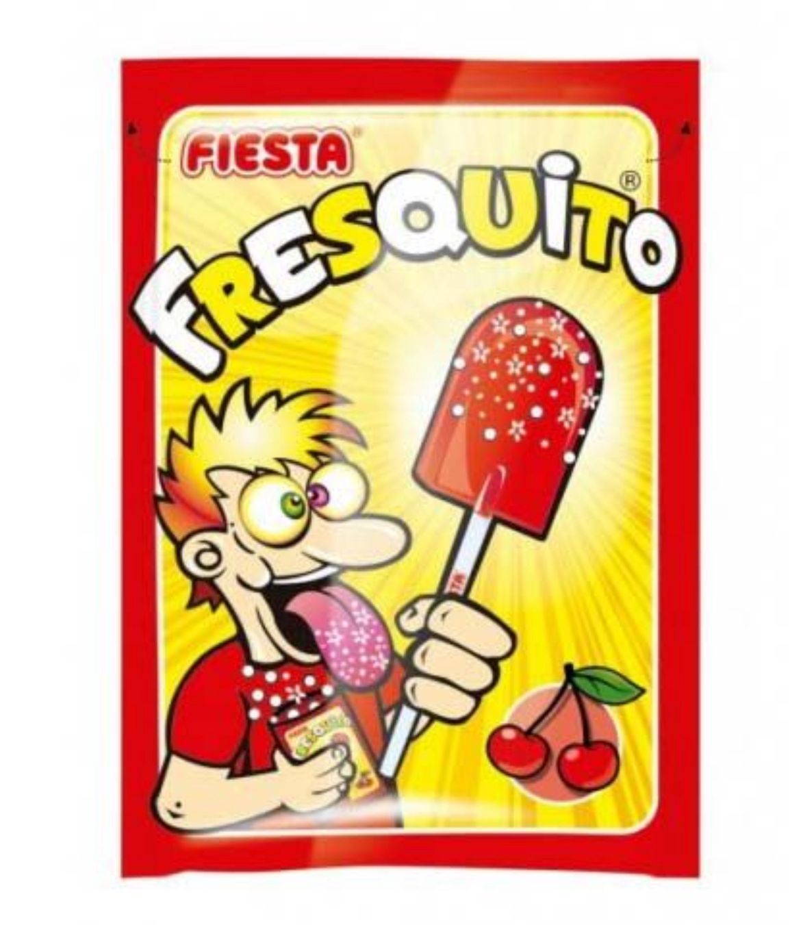 Fresquito Cereza Sin Gluten Fiesta — Caramelo en Polvo Pica Pica Unidad - LA TIENDA DE CHUCHES