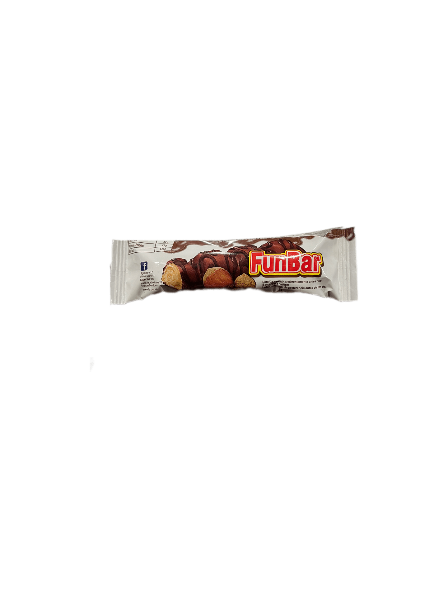 Barritas Funbar (21g) - Rellenas de Crema de Chocolate y Avellanas - LA TIENDA DE CHUCHES