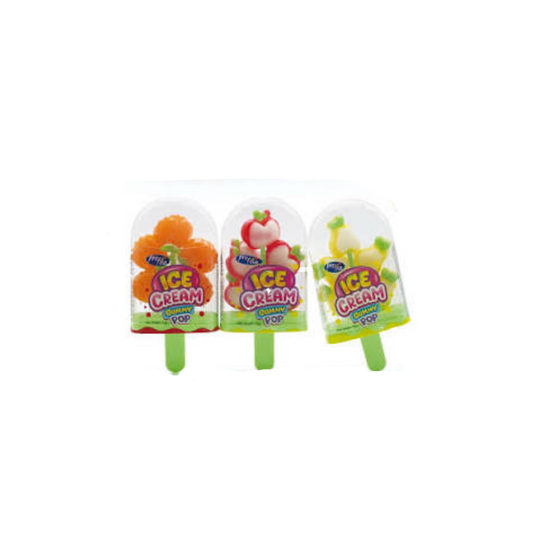 Ice Cream Gummy Pop, gominolas 3D, chuches con forma de fruta, piruletas de caramelo, detalles para fiestas, piruleta helado piña manzana.