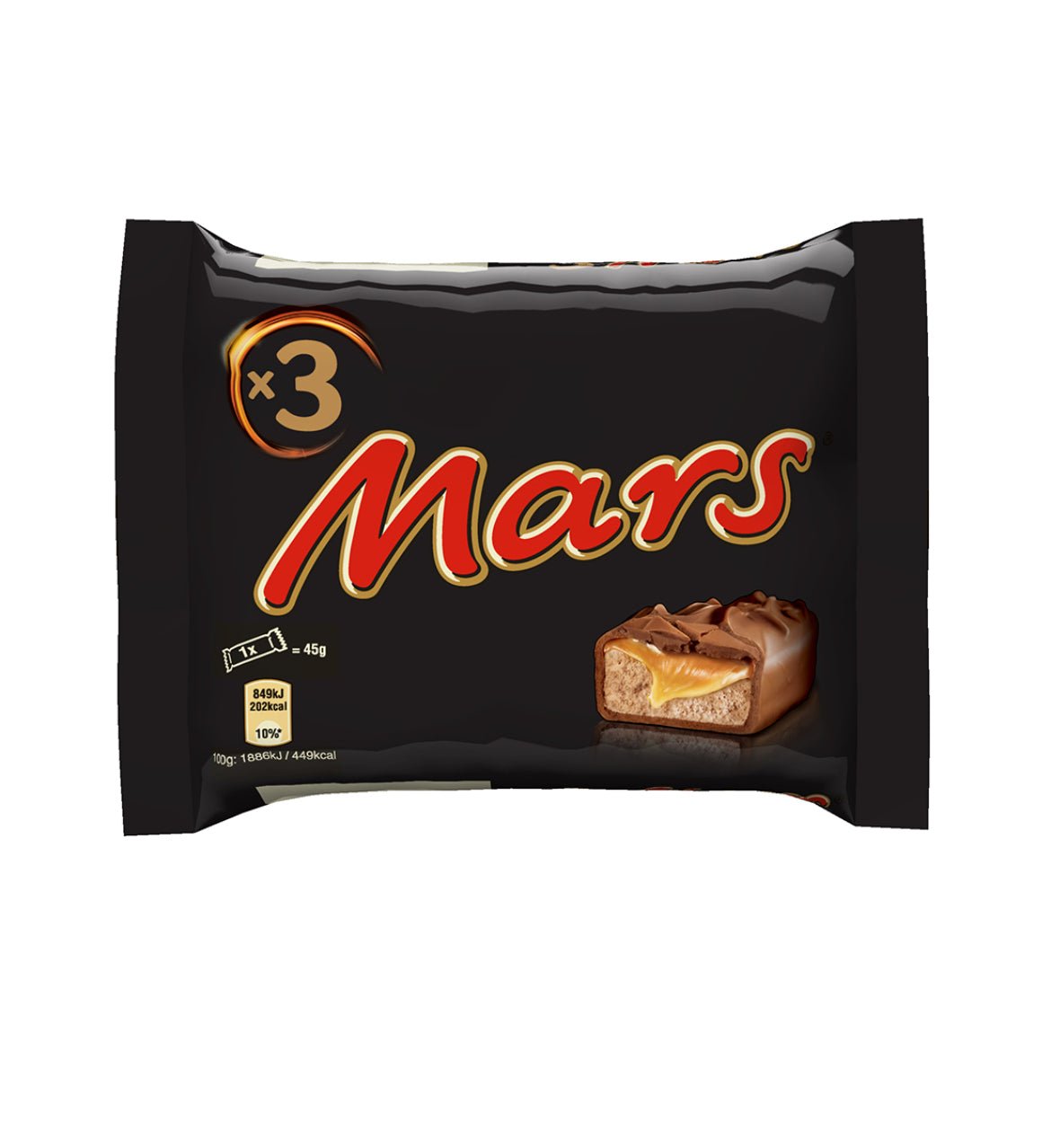 Mars Pack 3 Barritas - Chocolate con Leche, Caramelo y Nougat Cremoso - LA TIENDA DE CHUCHES