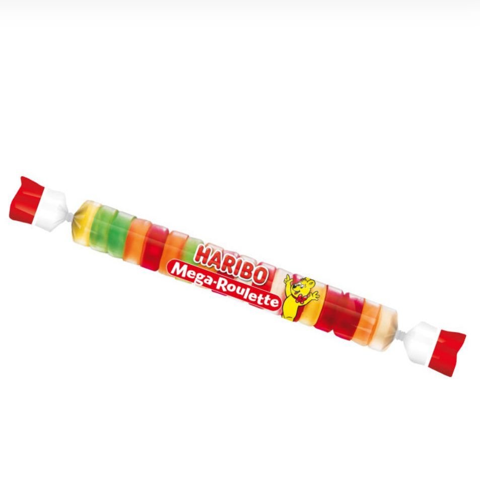 Mega Roulette Haribo Unidad – Tubo de Gominolas Multicolor Haribo - LA TIENDA DE CHUCHES