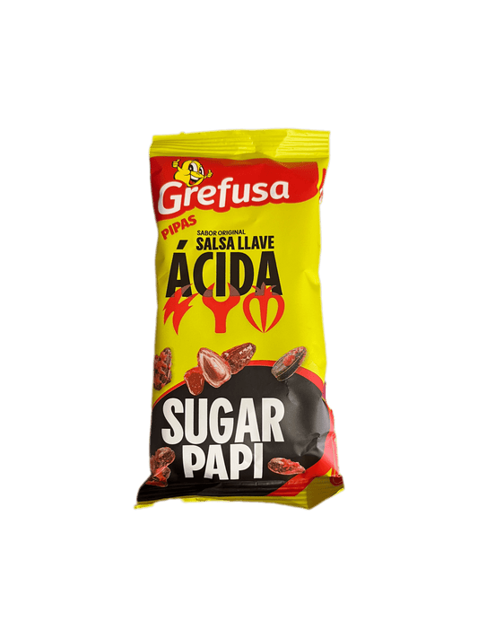 Pipas Sugar Papi, pipas ácidas, semillas de girasol ácidas, snacks originales, Sugar Papi 36g, pipas raras.
