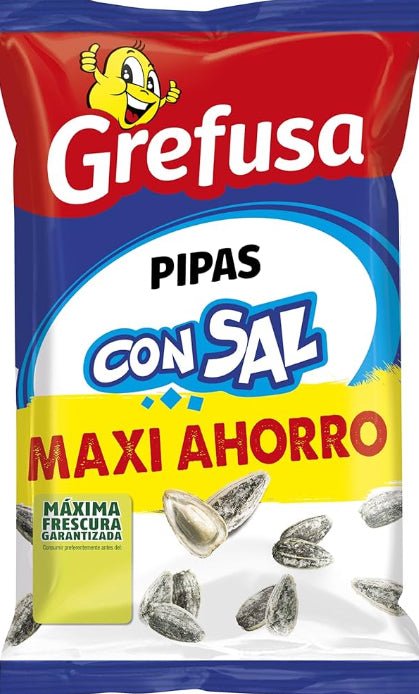 Pipas Maxi Sal Grefusa 185g – Semillas de Girasol Tostadas con Sal Extra – Tamaño XL - LA TIENDA DE CHUCHES