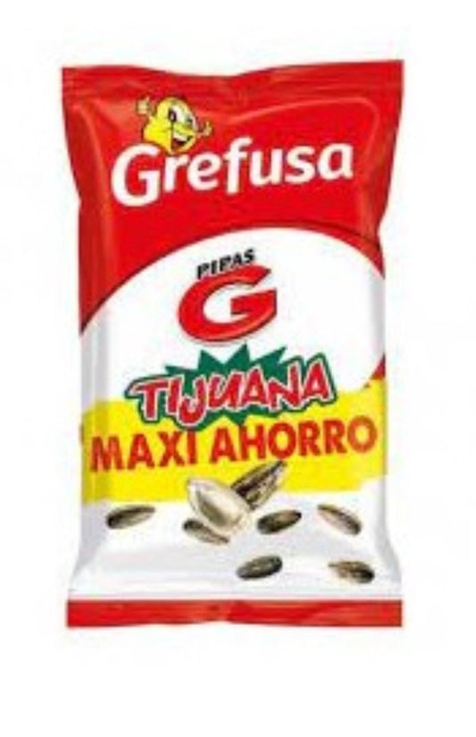 Pipas Maxi Tijuana Grefusa 200g – Semillas de Girasol Gigantes Sabor Barbacoa Tijuana - LA TIENDA DE CHUCHES