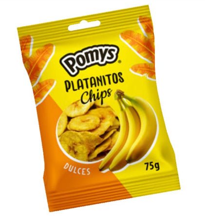 Platanitos Pomys 75g - Snacks de Plátano Crujiente (Sal, Dulce, Picante y Ajo) - LA TIENDA DE CHUCHES