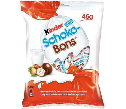 Kinder Schoko-Bons 46g - Deliciosos Bocaditos de Chocolate y Avellana - LA TIENDA DE CHUCHES