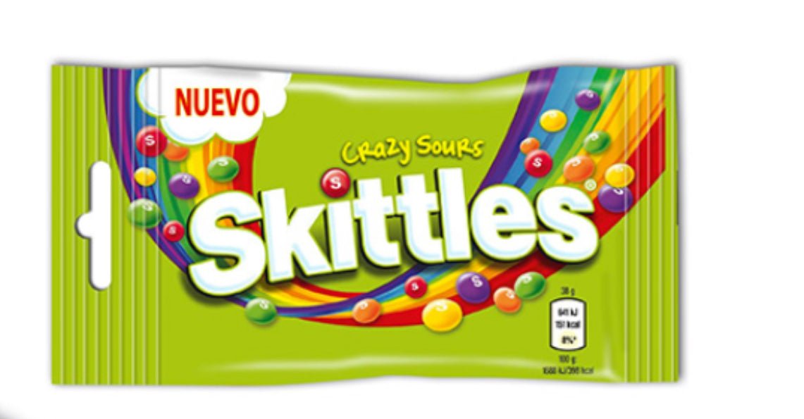 Skittles Crazy Sours 38g - Caramelos Masticables Ácidos de Frutas - LA TIENDA DE CHUCHES