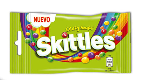 Skittles Crazy Sours 38g - Caramelos Masticables Ácidos de Frutas - LA TIENDA DE CHUCHES