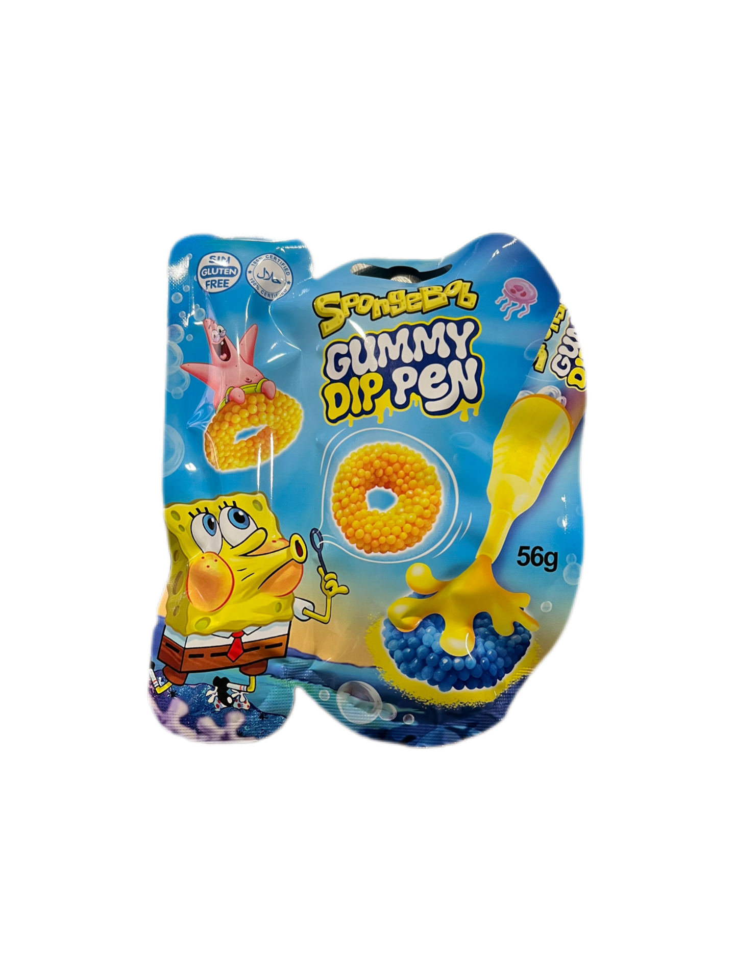 SpongeBob Gummy Dip Pen – Aros con Pepitas Ácidas y Bolígrafo de Líquido Dulce - LA TIENDA DE CHUCHES