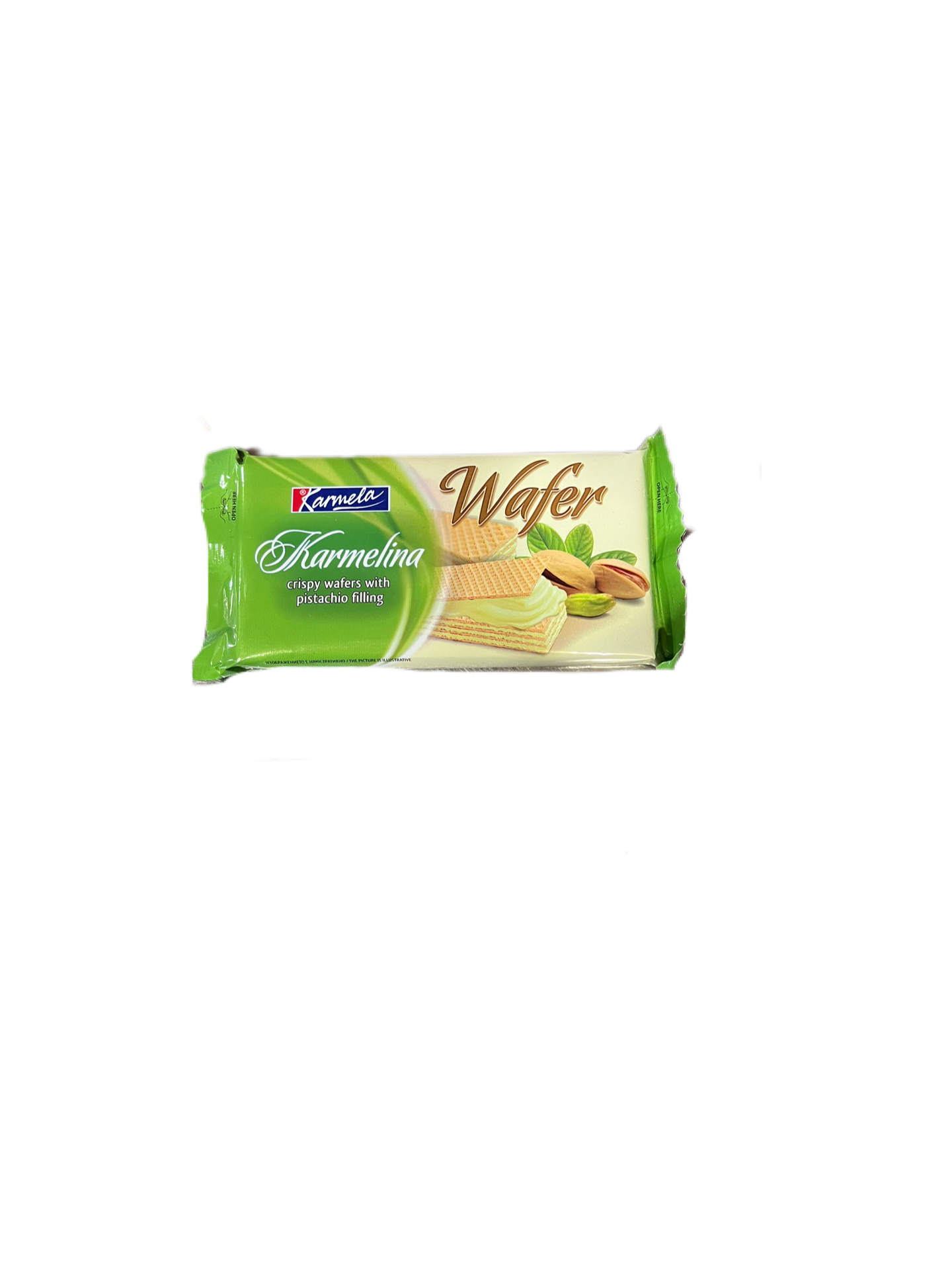 Barquillo Wafer Pistacho Karmelina (55g) - Crujiente y Cremoso - LA TIENDA DE CHUCHES