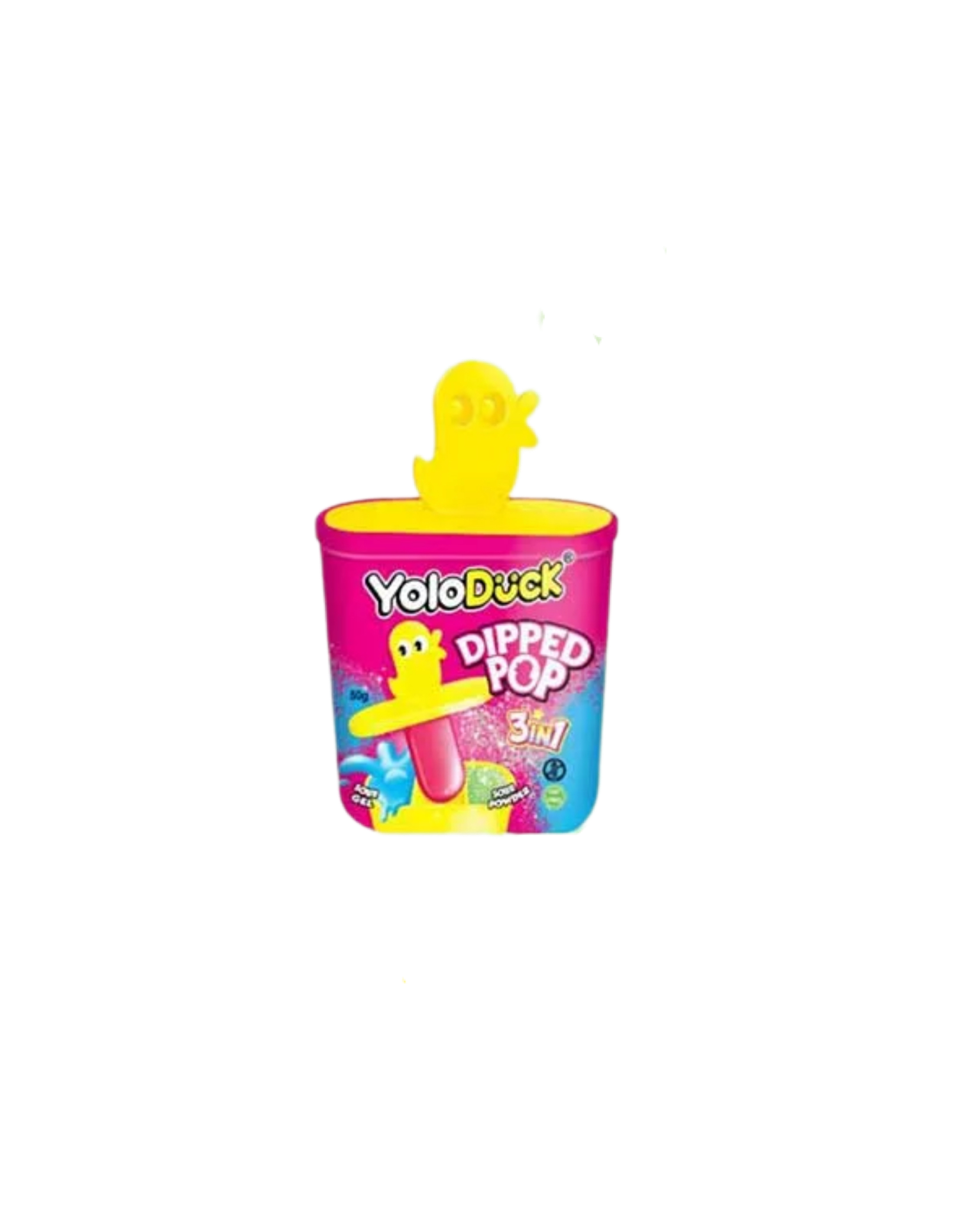 Yoloduck Dipped Pop 3 en 1 – Chupete, Gel Ácido y Polvos Pica Pica - LA TIENDA DE CHUCHES
